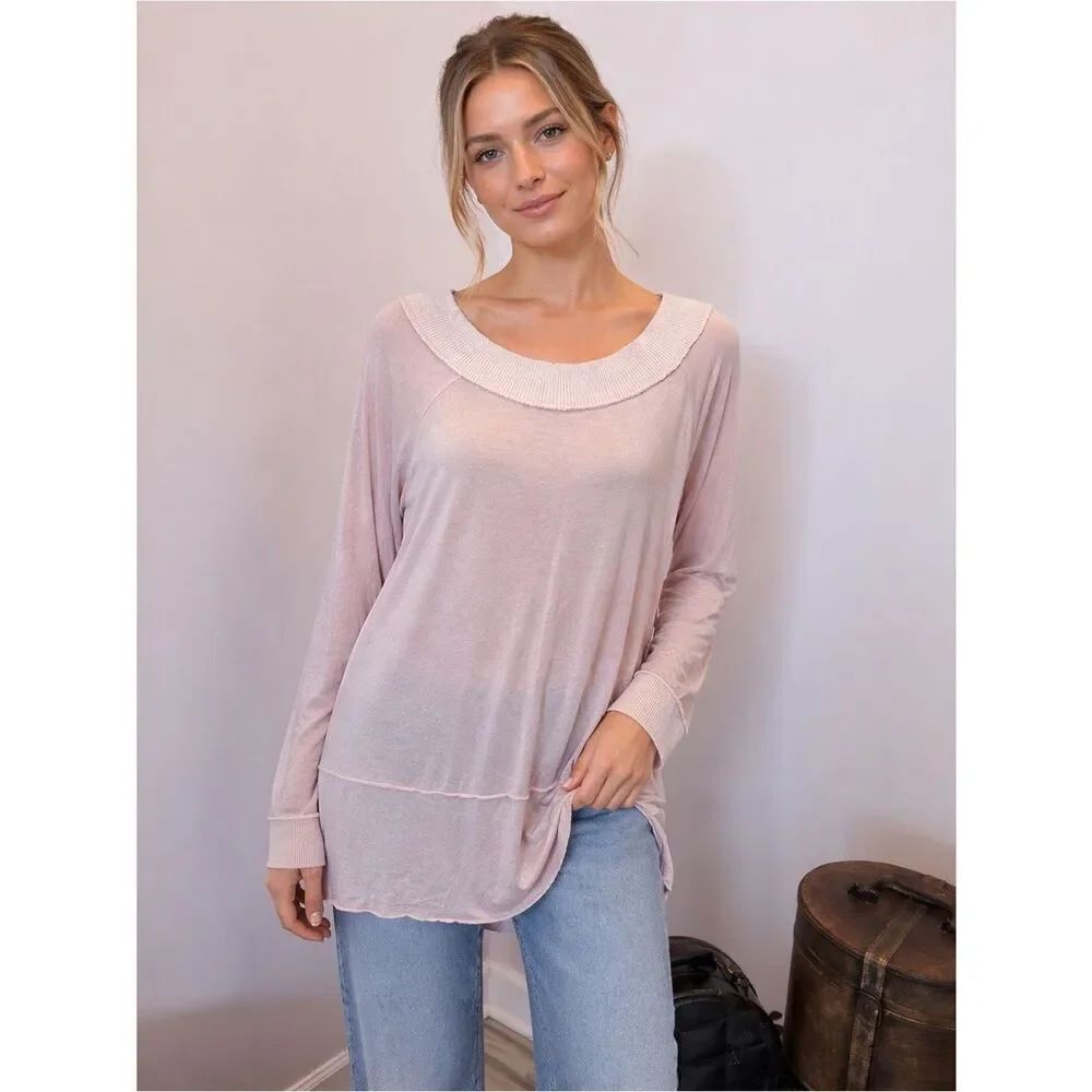 Anthropologie Umgee Soft Blush Long Sleeve Top